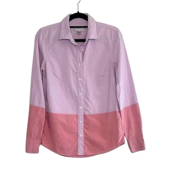 J.CREW BOYFRIEND COLOR BLOCK BUTTON UP SHIRT SIZE 0 - Picture 1 of 3